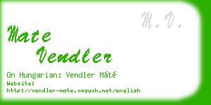 mate vendler business card