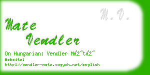 mate vendler business card